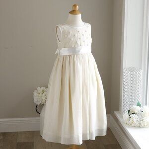 Strasburg Ivory/Ecru Silk and Satin Special Occasion Flower Girl Dress PERFECT